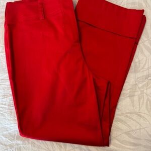 Casual Red Women's Cropped Pants